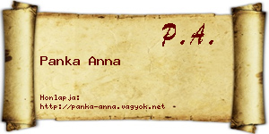 Panka Anna névjegykártya